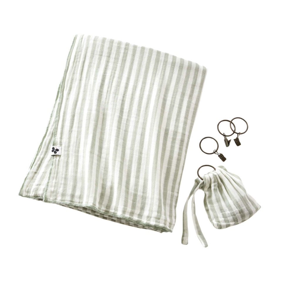 Rideau + Anneaux Pince Gaze de Coton ROMIE