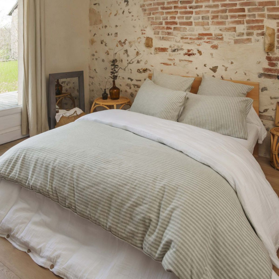 Taie d'Oreiller Coton Texturé TEO