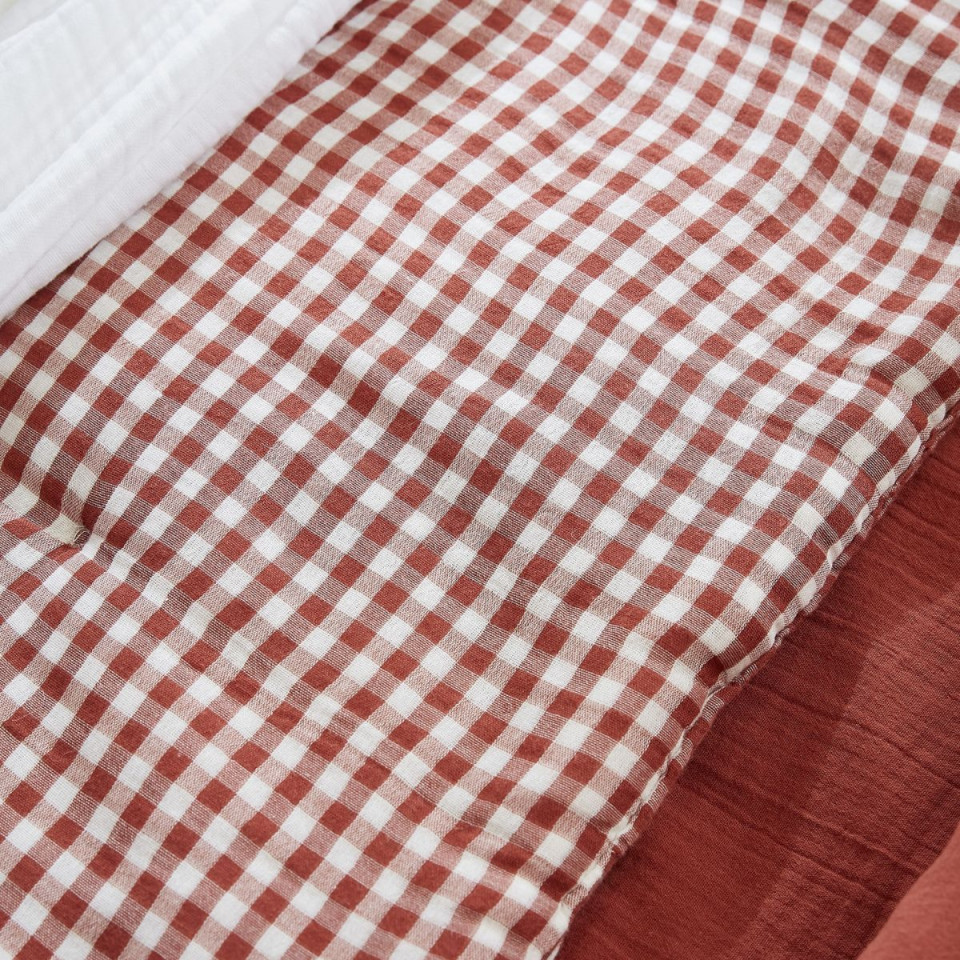 Bout de lit en Gaze de coton tissée teinte VICKIE