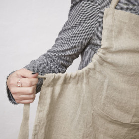 Tablier en Lin Lavé SOLINE Couleur:Sable Dimensions:70 x 85 L'Effet Papillon