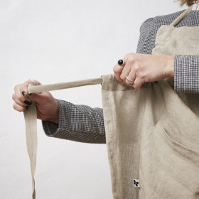 Tablier en Lin Lavé SOLINE Couleur:Sable Dimensions:70 x 85 L'Effet Papillon