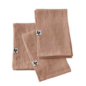 Lot de 3 Serviettes en Lin Lavé SOLINE Couleur:Vieux Rose Dimensions:40 x 40 L'Effet Papillon