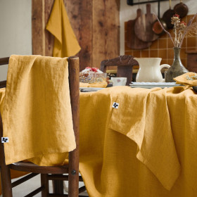 Lot de 3 Serviettes en Lin Lavé SOLINE Couleur:Miel Dimensions:40 x 40 L'Effet Papillon