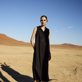 Robe Longue en Coton LIZ Couleur:Black  JC Sophie