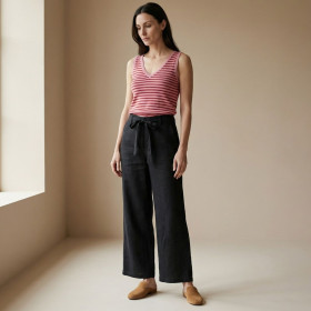 Pantalon en Lin LOIRE Couleur:Black  JC Sophie