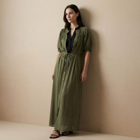 Robe Longue en Tencel LOUISIANNA Couleur:Army Green  JC Sophie