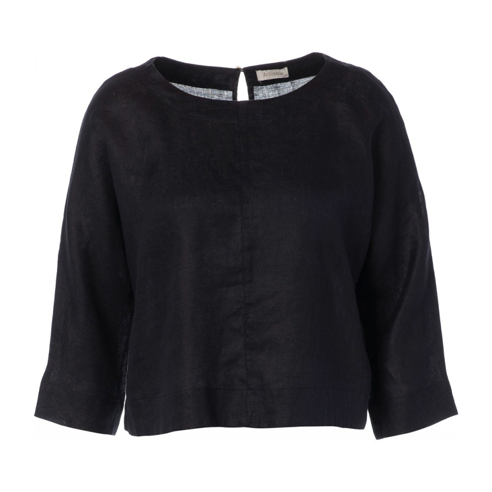 Blouse en Lin LENORA Couleur:Black  JC Sophie