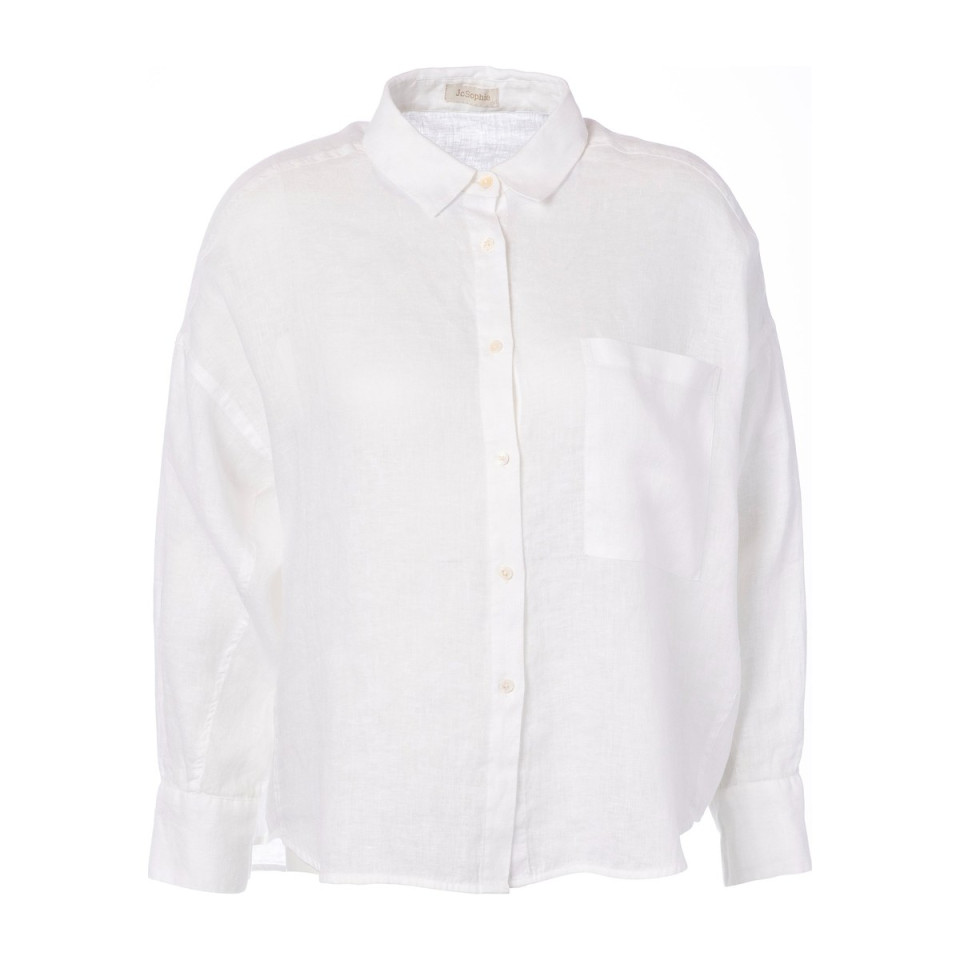Blouse en Lin LEONA Couleur:Off White  JC Sophie