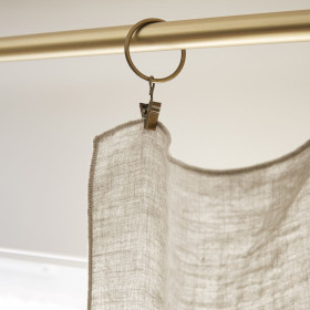 Rideau ajustable + 8 anneaux pince Lin Lavé SOLINE Couleur:Sable Dimensions:140 x 270 L'Effet Papillon