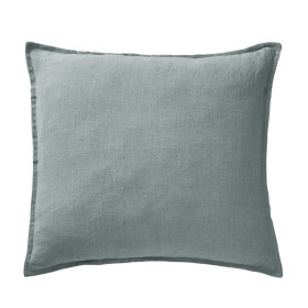 Taie d'oreiller en Lin Lavé SOLINE Couleur:Azur  L'Effet Papillon