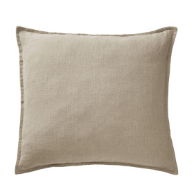 Taie d'oreiller en Lin Lavé SOLINE Couleur:Sable  L'Effet Papillon