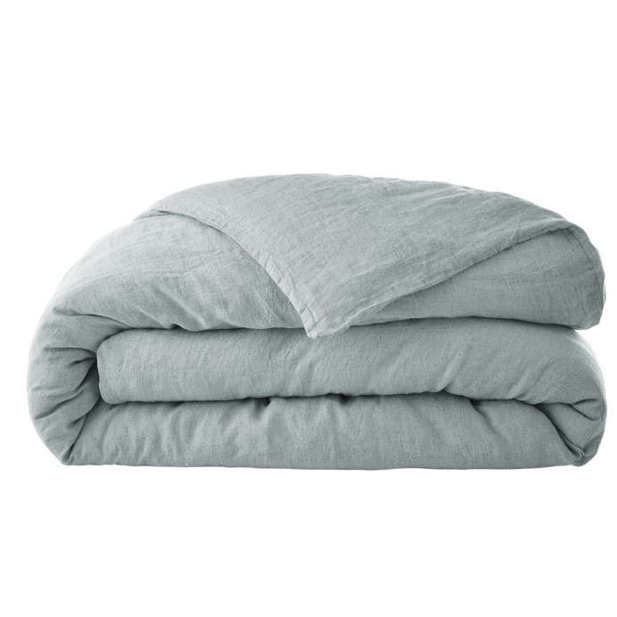 Housse de Couette Lin Lavé SOLINE Couleur:Azur  L'Effet Papillon