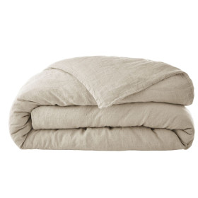 Housse de Couette Lin Lavé SOLINE Couleur:Sable  L'Effet Papillon