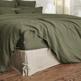 Housse de Couette Lin Lavé SOLINE Couleur:Thym  L'Effet Papillon