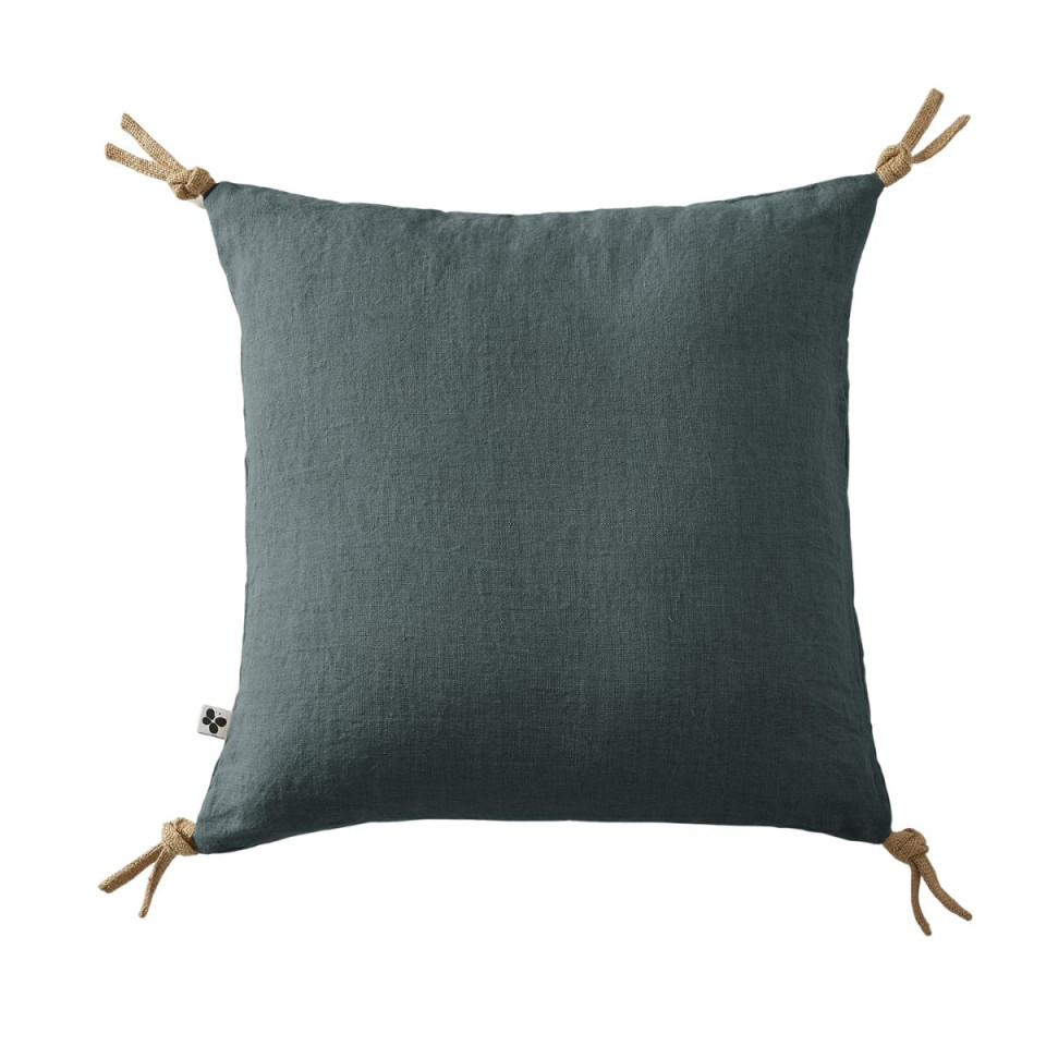 Coussin en Lin Lavé SOLINE Couleur:Ardoise Dimensions:45 x 45 L'Effet Papillon