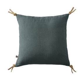 Coussin en Lin Lavé SOLINE Couleur:Ardoise Dimensions:45 x 45 L'Effet Papillon