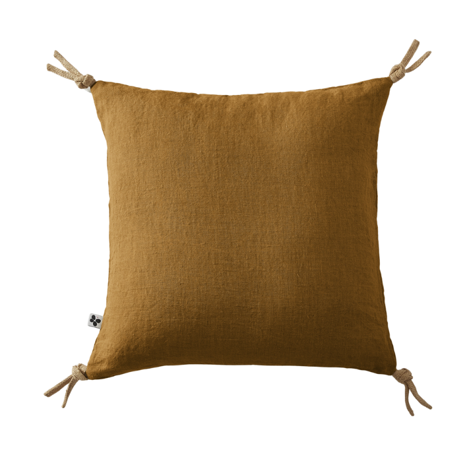 Coussin en Lin Lavé SOLINE Couleur:Caramel Dimensions:45 x 45 L'Effet Papillon