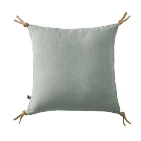Coussin en Lin Lavé SOLINE Couleur:Eucalyptus Dimensions:45 x 45 L'Effet Papillon