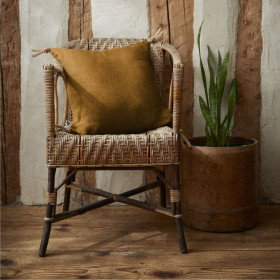 Coussin en Lin Lavé SOLINE Couleur:Caramel Dimensions:45 x 45 L'Effet Papillon