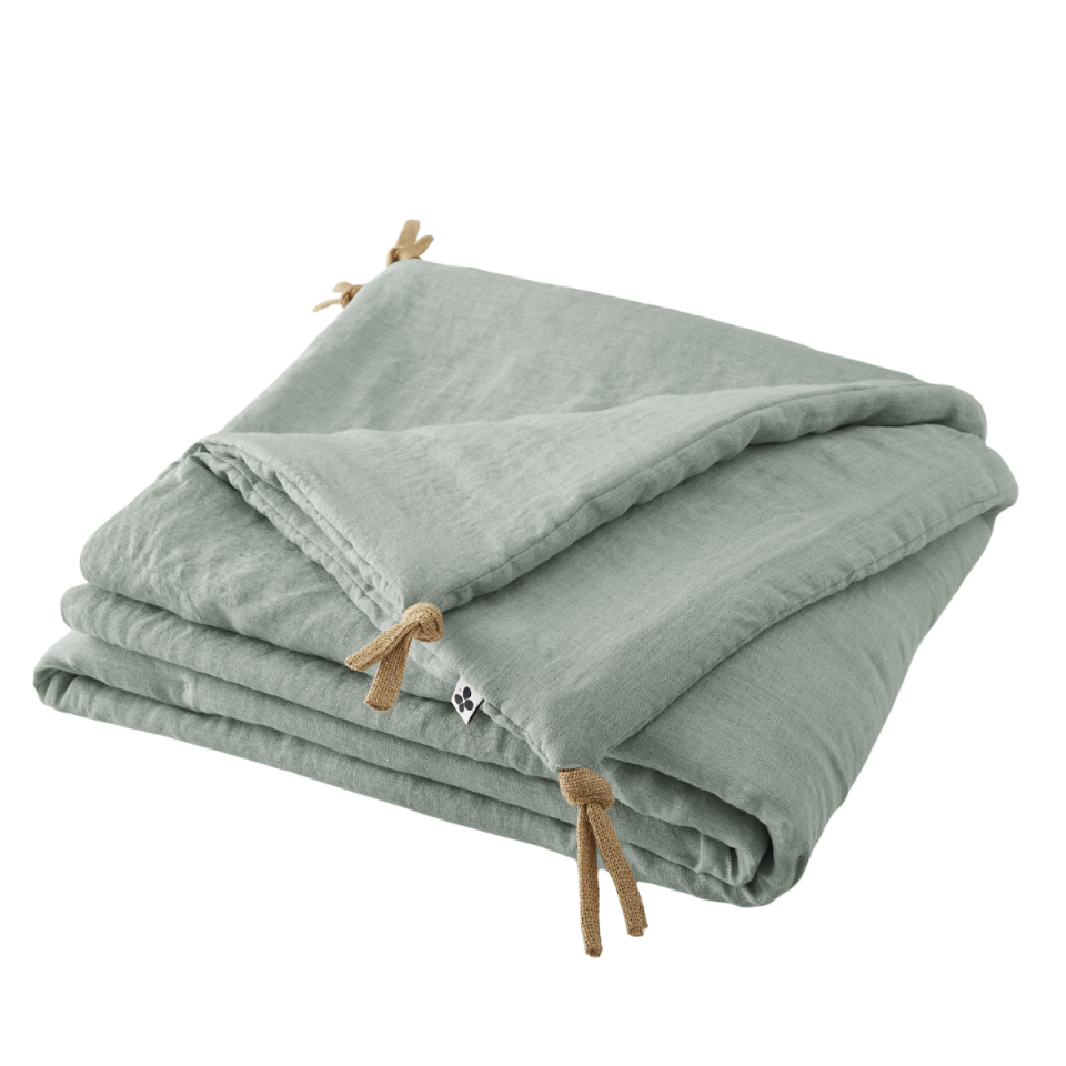 Édredon en Lin Lavé SOLINE Couleur:Eucalyptus Dimensions:90 x 200 L'Effet Papillon