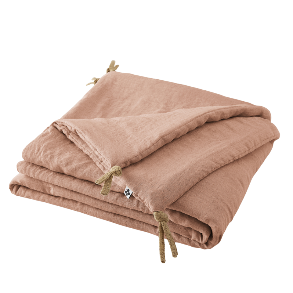 Édredon en Lin Lavé SOLINE Couleur:Vieux Rose Dimensions:90 x 200 L'Effet Papillon