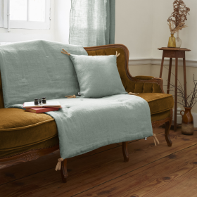 Édredon en Lin Lavé SOLINE Couleur:Eucalyptus Dimensions:90 x 200 L'Effet Papillon