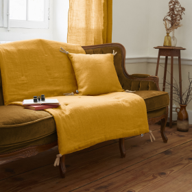 Édredon en Lin Lavé SOLINE Couleur:Miel Dimensions:90 x 200 L'Effet Papillon