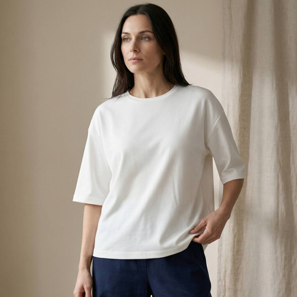 Top en Viscose LIME Couleur:Off White  JC Sophie