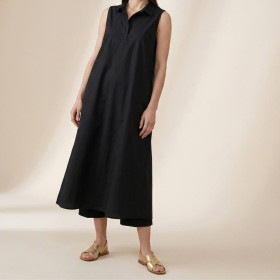 Robe Longue en Coton LIZ Couleur:Black  JC Sophie