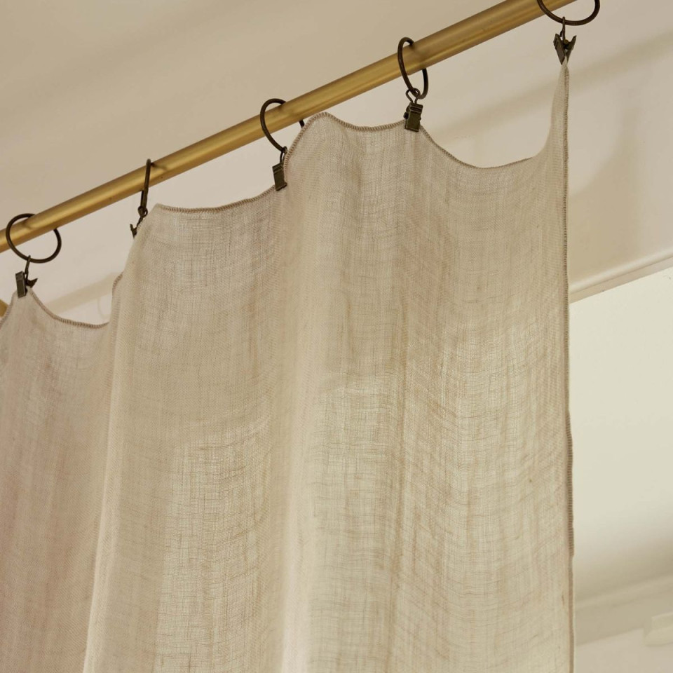 Rideau en Lin Lavé + Anneaux Pince EVY