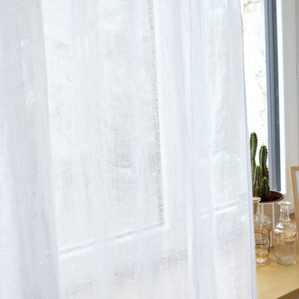 Rideau en Lin Lavé + Anneaux Pince EVY