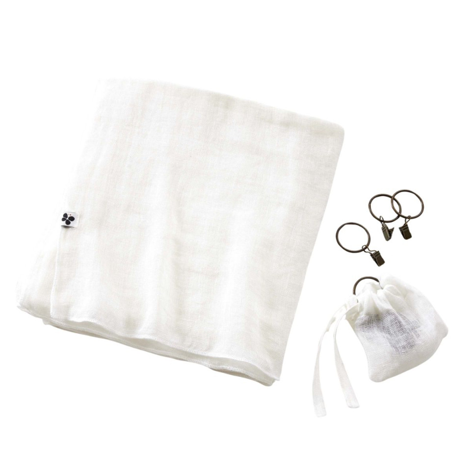 Rideau en Lin Lavé + Anneaux Pince EVY