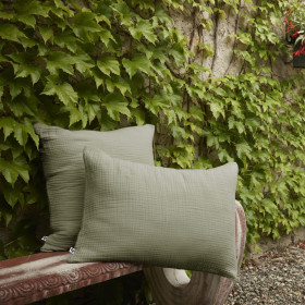 Taie d'Oreiller Gaze de Coton INA Couleur:Romarin  L'Effet Papillon