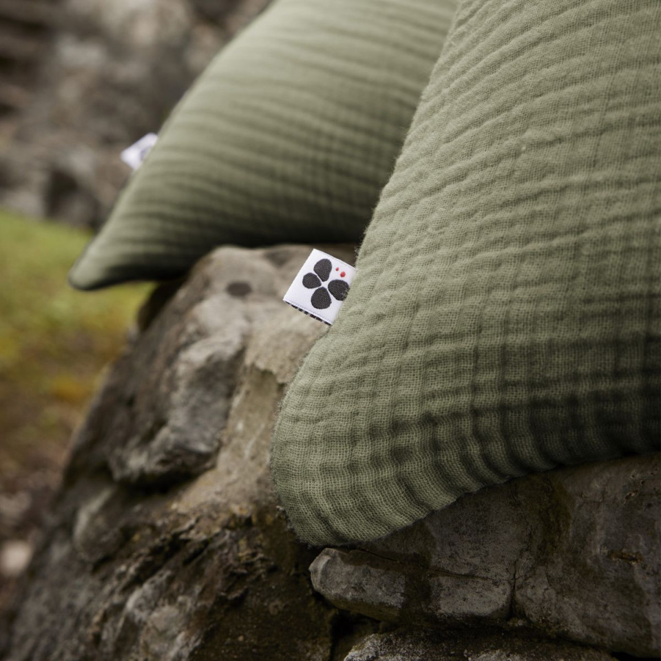 Taie d'Oreiller Gaze de Coton INA Couleur:Romarin  L'Effet Papillon