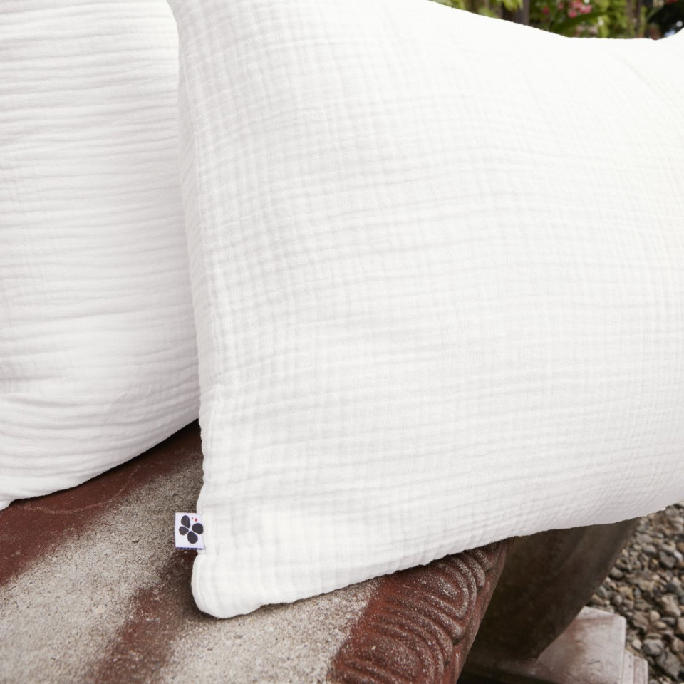 Taie d'Oreiller Gaze de Coton INA Couleur:Chantilly Dimensions:50 x 70 L'Effet Papillon