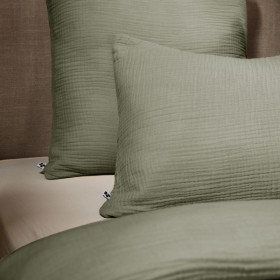 Taie d'Oreiller Gaze de Coton INA Couleur:Romarin  L'Effet Papillon