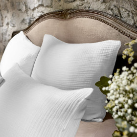 Taie d'Oreiller Gaze de Coton INA Couleur:Chantilly  L'Effet Papillon