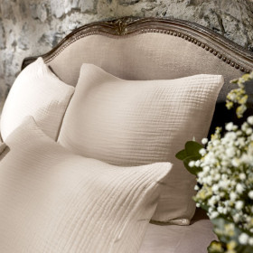 Taie d'Oreiller Gaze de Coton INA Couleur:Pampa  L'Effet Papillon