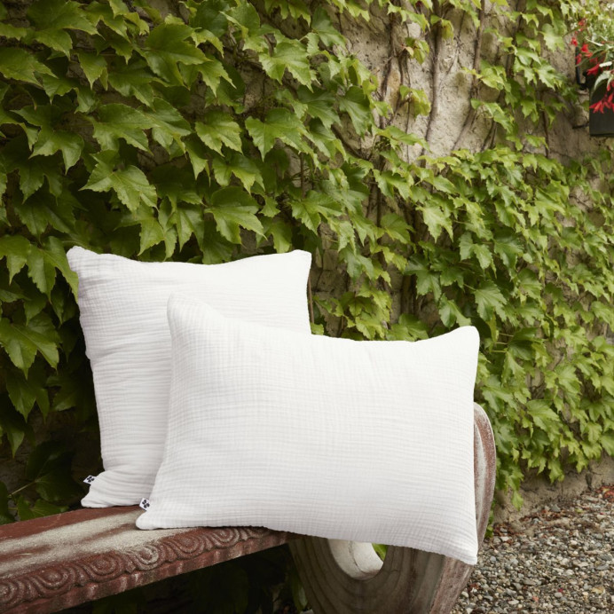 Taie d'Oreiller Gaze de Coton INA Couleur:Chantilly  L'Effet Papillon