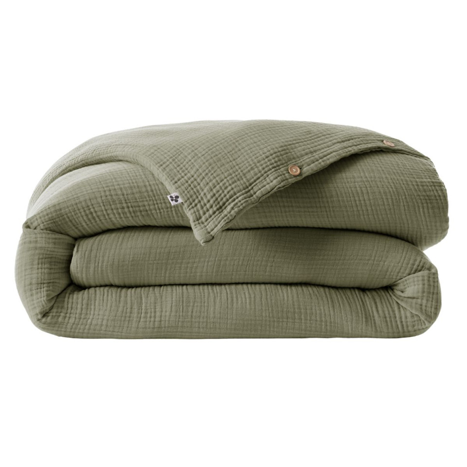 Housse de Couette Gaze de Coton INA Couleur:Romarin  L'Effet Papillon