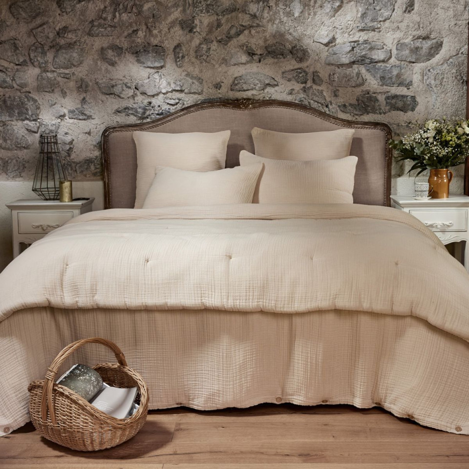 Housse de Couette Gaze de Coton INA Couleur:Pampa  L'Effet Papillon