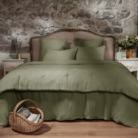 Housse de Couette Gaze de Coton INA Couleur:Romarin  L'Effet Papillon
