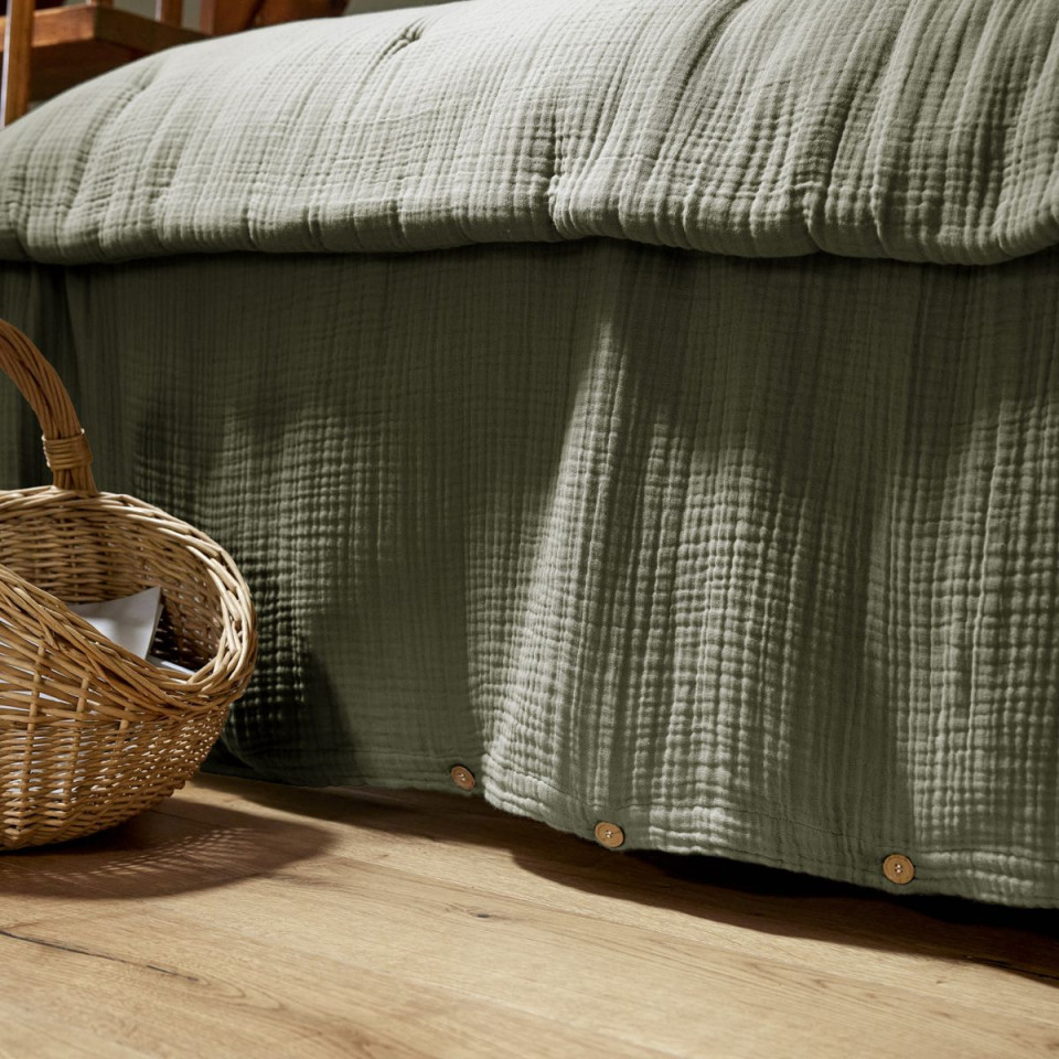 Housse de Couette Gaze de Coton INA Couleur:Romarin  L'Effet Papillon