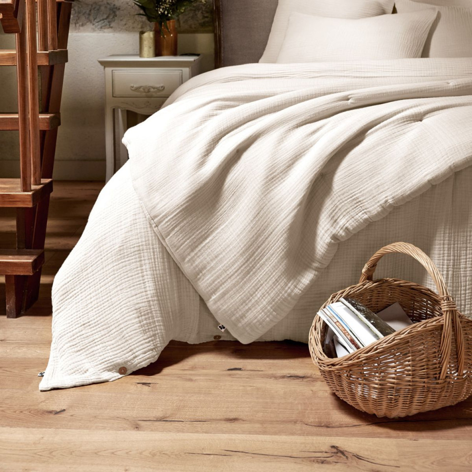 Housse de Couette Gaze de Coton INA Couleur:Pampa  L'Effet Papillon