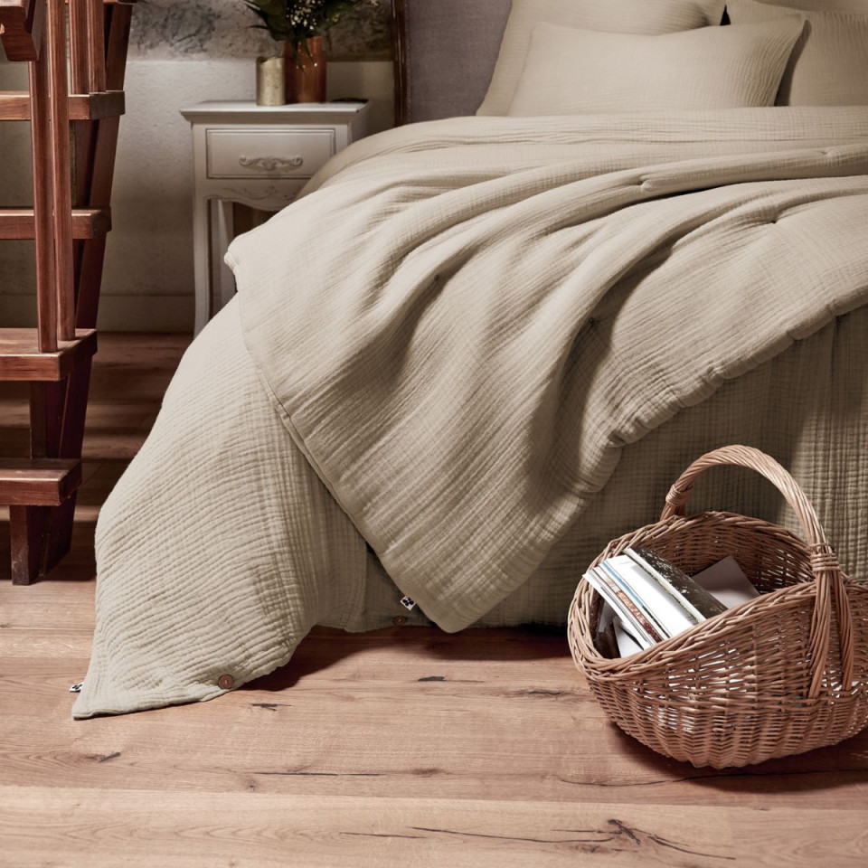 Housse de Couette Gaze de Coton INA Couleur:Ficelle  L'Effet Papillon