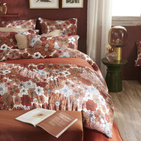 Taie d'Oreiller Gaze de Coton ANNA Couleur:Terracotta  L'Effet Papillon