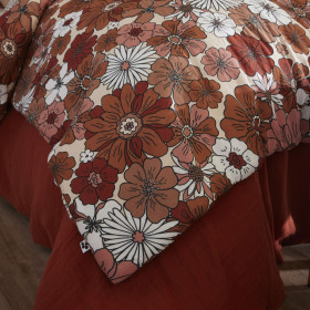 Housse de Couette Réversible ANNA Couleur:Terracotta  L'Effet Papillon