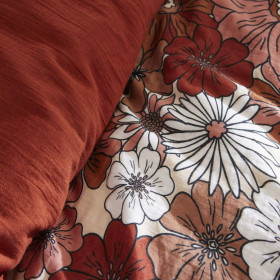 Housse de Couette Réversible ANNA Couleur:Terracotta  L'Effet Papillon