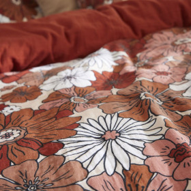 Housse de Couette Réversible ANNA Couleur:Terracotta  L'Effet Papillon