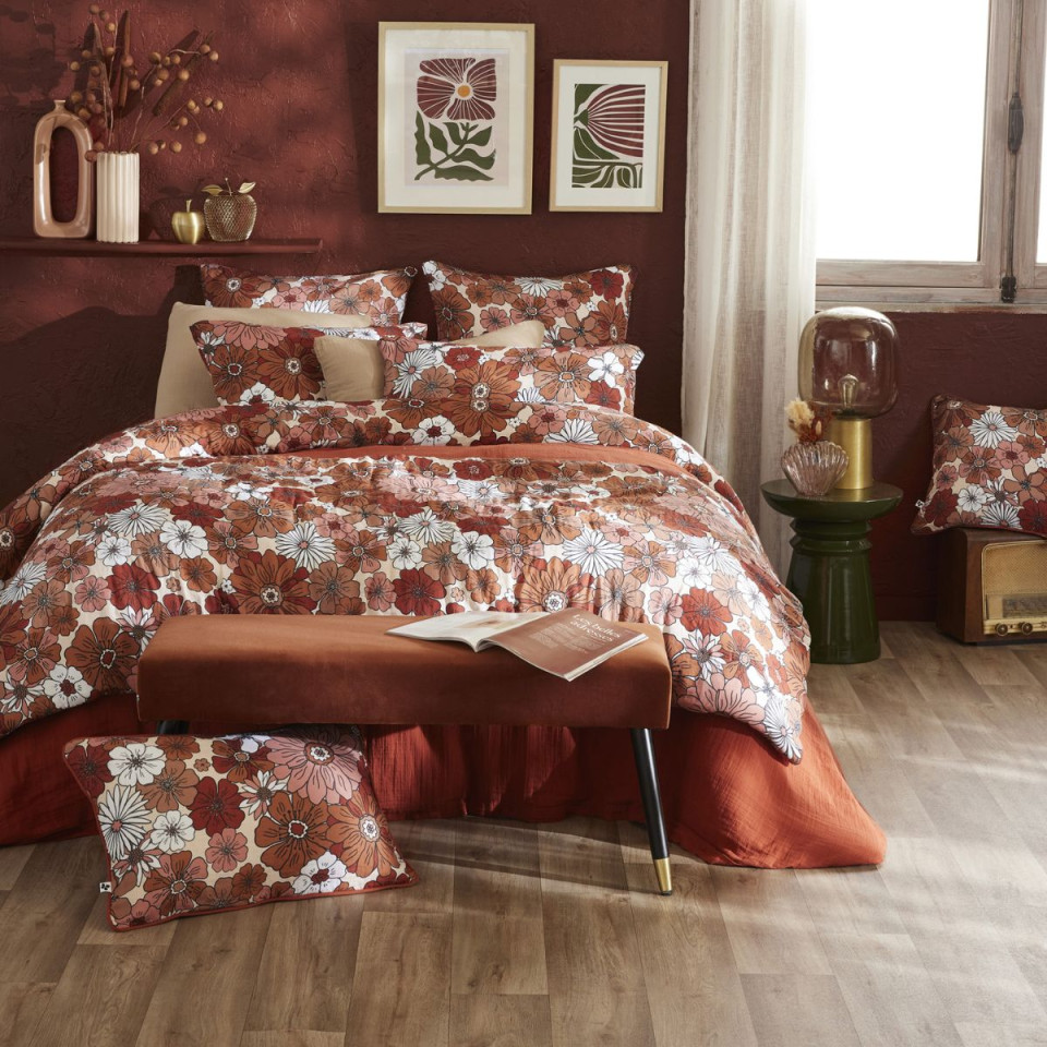 Coussin Gaze de Coton ANNA Couleur:Terracotta  L'Effet Papillon